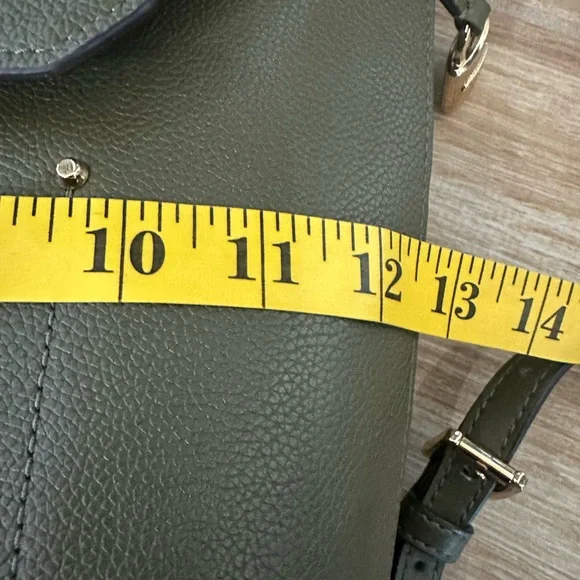 Michael Kors Hayes Medium Penbled Leather Backpack in olive green - Picture 9 of 9